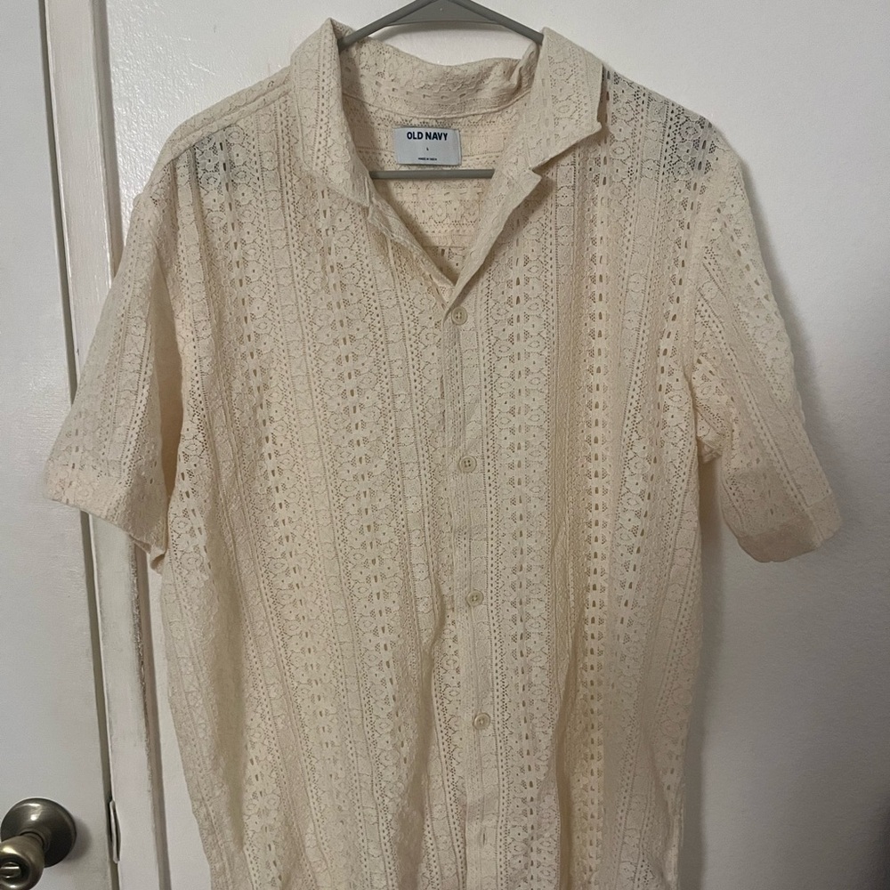 Old Navy Elegant Cream Lace Blouse